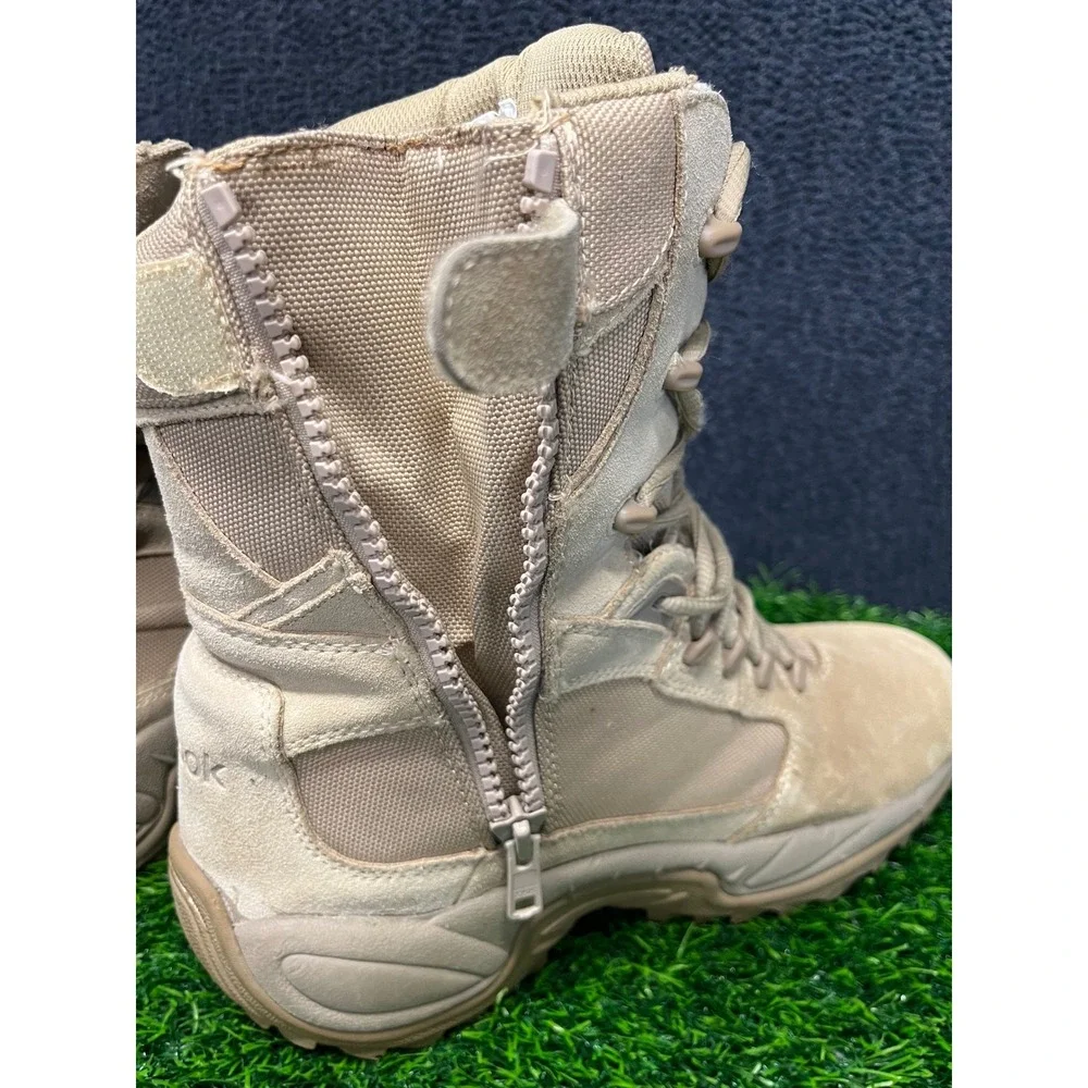 Reebok Rapid Response Sz 10 Desert Tan Suede Tactical Side Zip Combat Boots